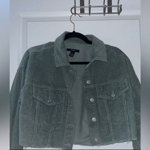 corduroy cropped jean jacket